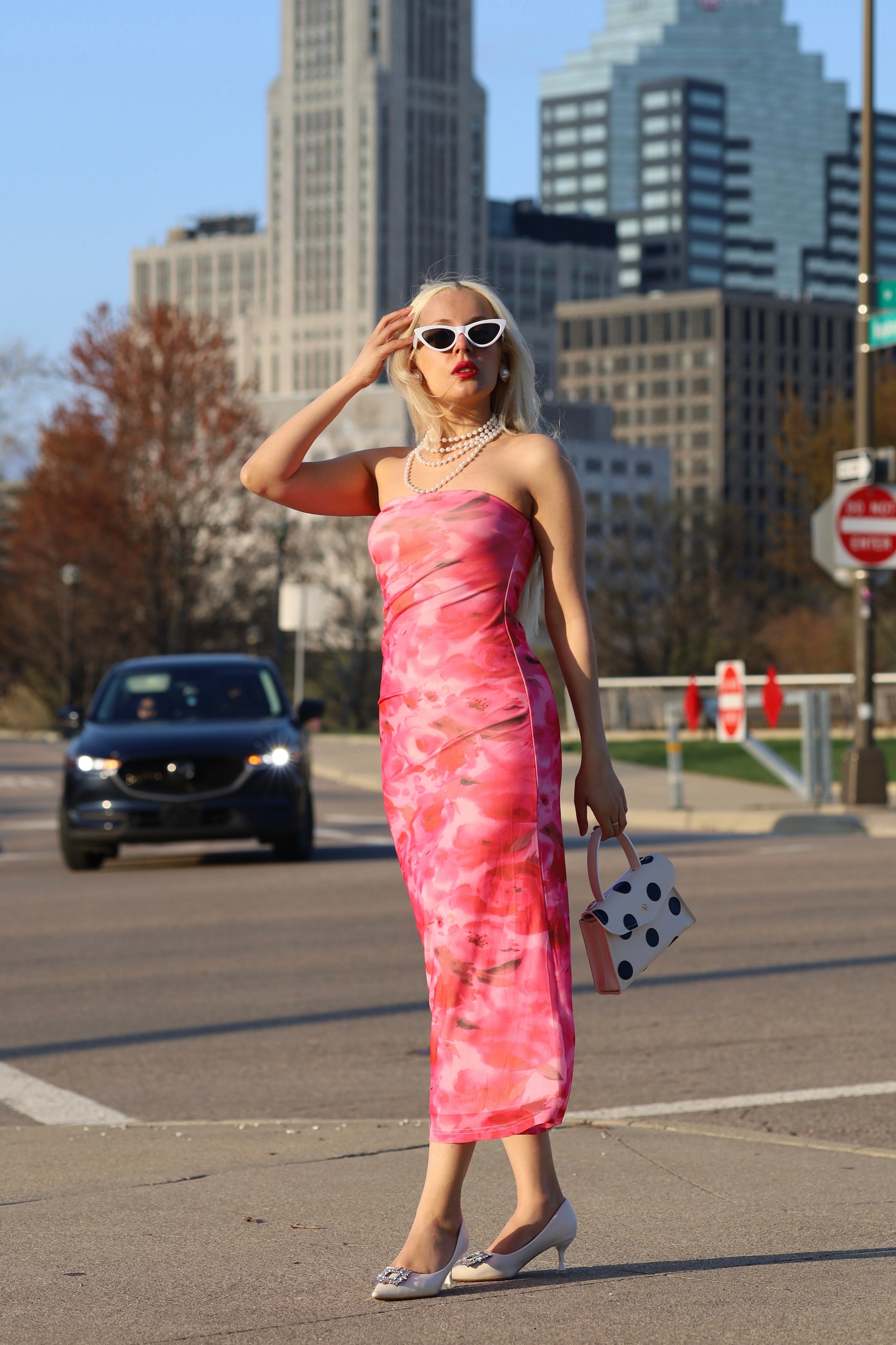 Luxuii Boho Floral Strapless Off Shoulder Bodycon Dresses