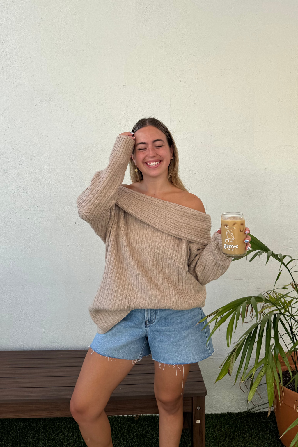 Luxuii Off The Shoulder Sweater Oversized Winter Ribbed Knit Tops