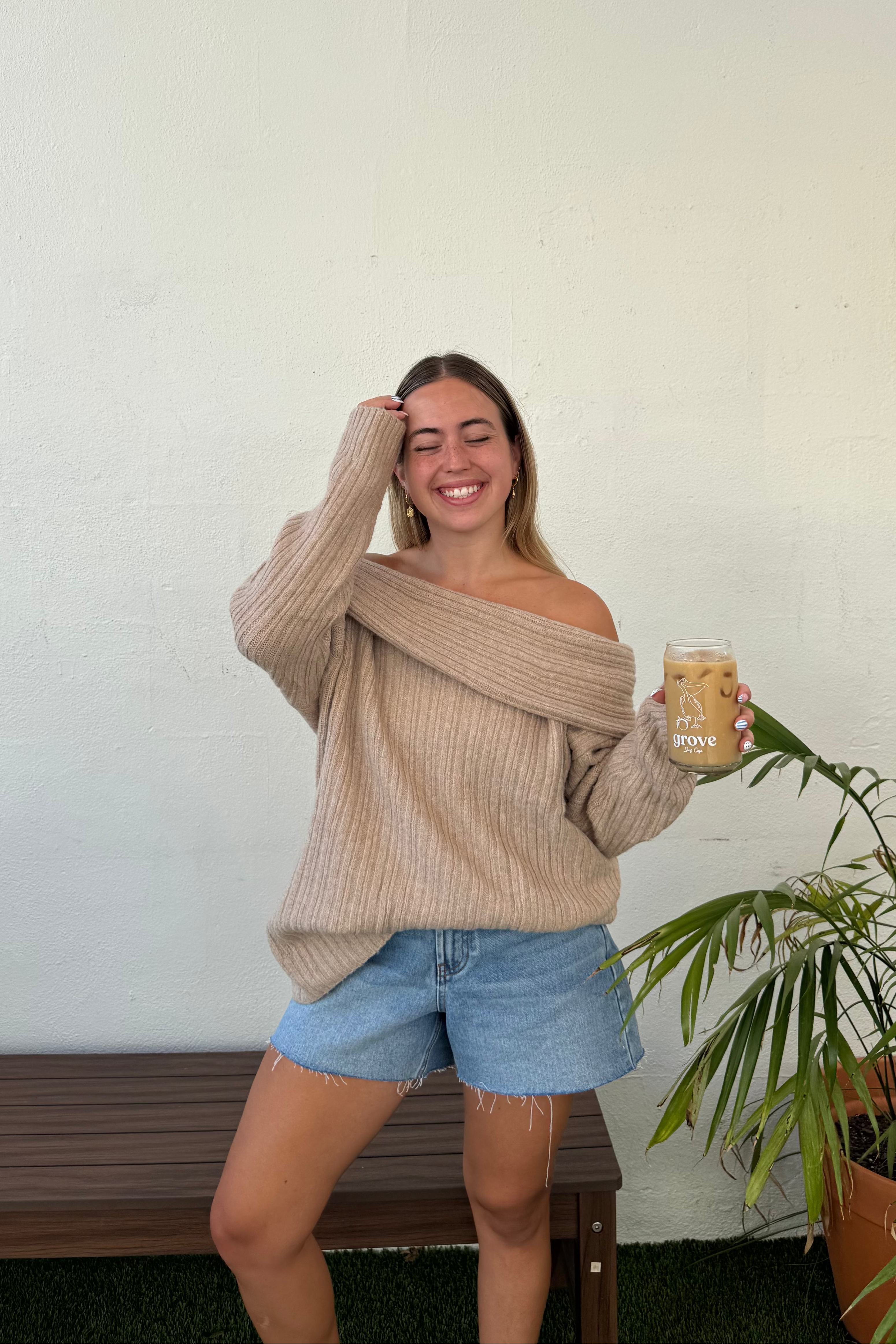Luxuii Off The Shoulder Sweater Oversized Winter Ribbed Knit Tops