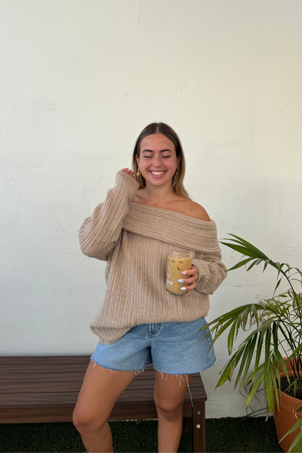 Luxuii Off The Shoulder Sweater Oversized Winter Ribbed Knit Tops