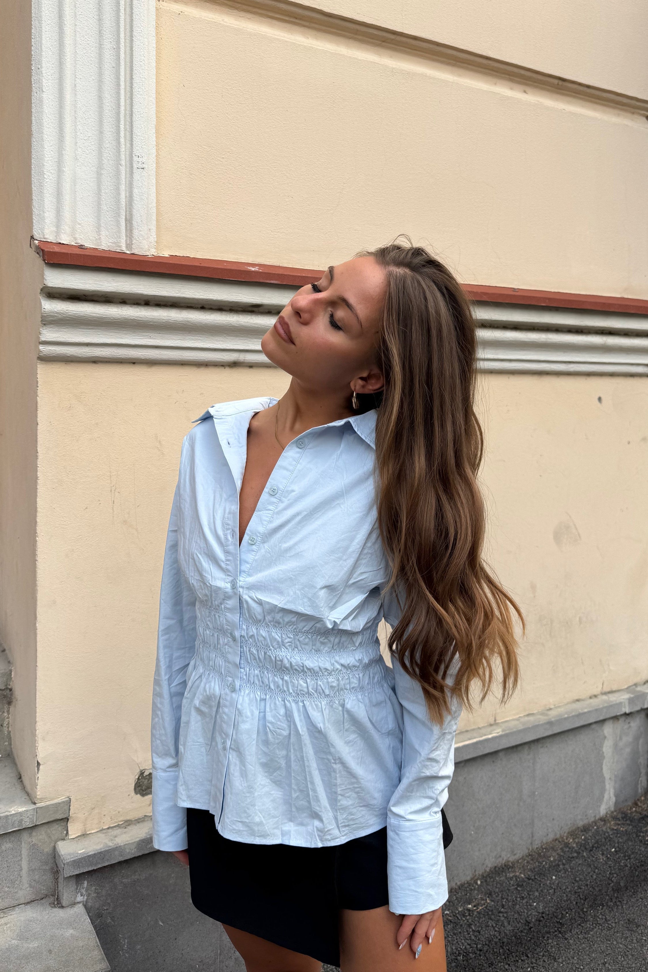 Luxuii Blouse Business Dressy Casual Button Down Shirts Peplum Tops