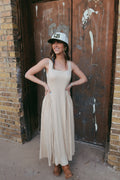 Luxuii Sleeveless Square Neck Casual Long Flowy A Line Dresses