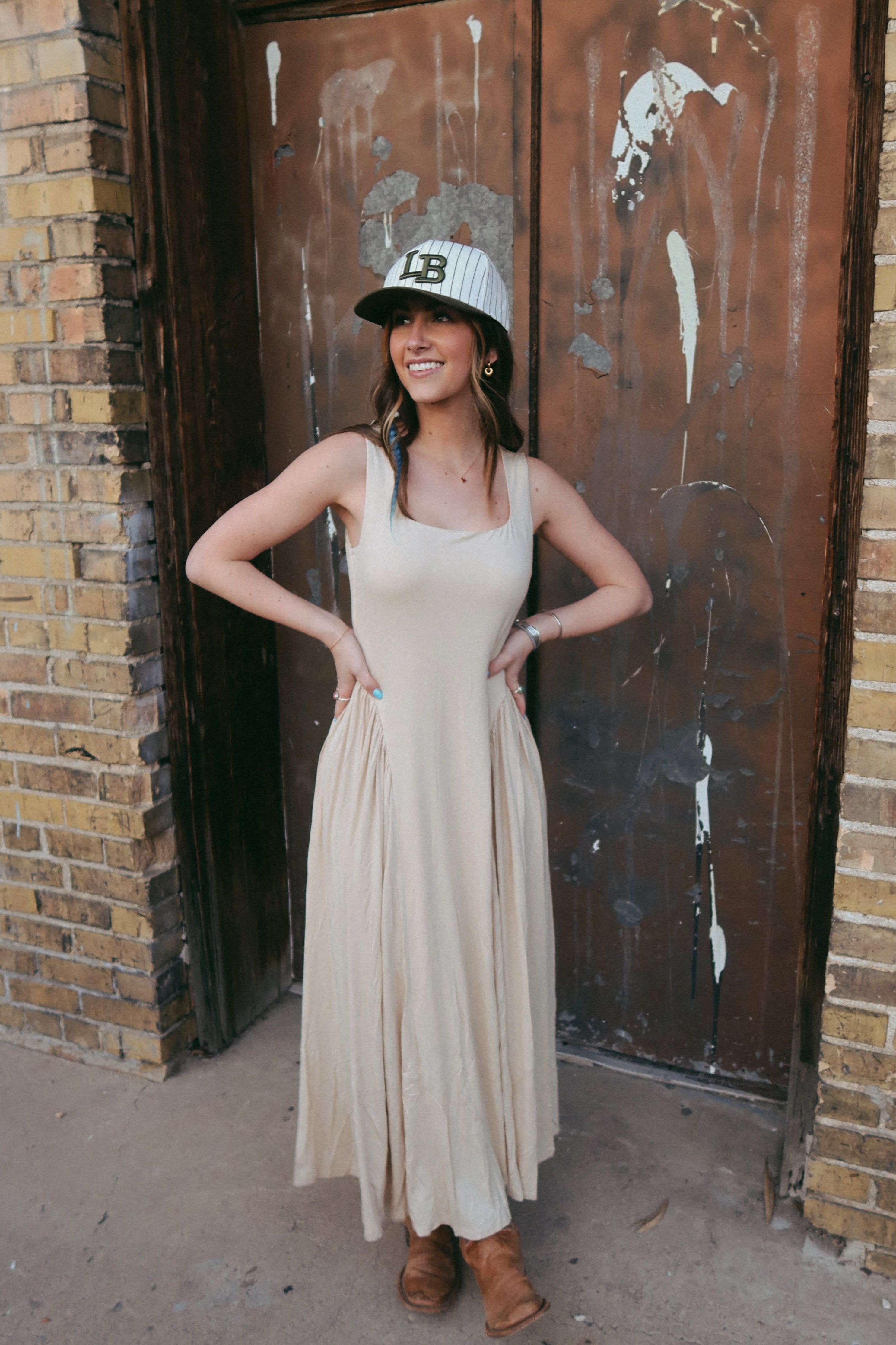 Luxuii Sleeveless Square Neck Casual Long Flowy A Line Dresses
