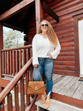 Luxuii V Neck Sweater Oversized Collared Knit Pullover Jumper Top