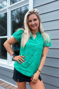 Luxuii V Neck Casual Hollow Out Lace Embroidered Blouse Tops