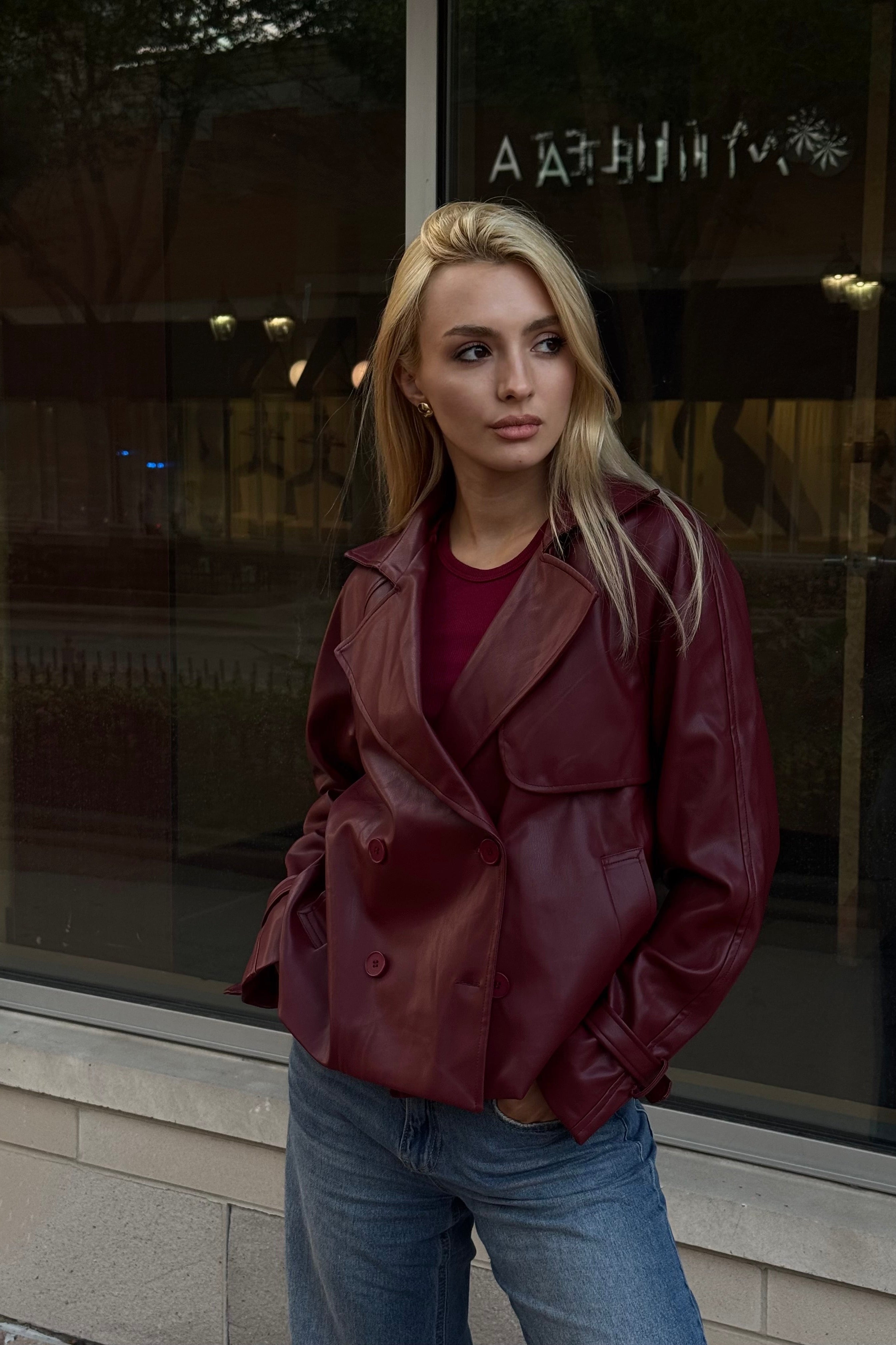 Luxuii Faux Leather Jackets Oversized Button Motorcycle Coats Outwear