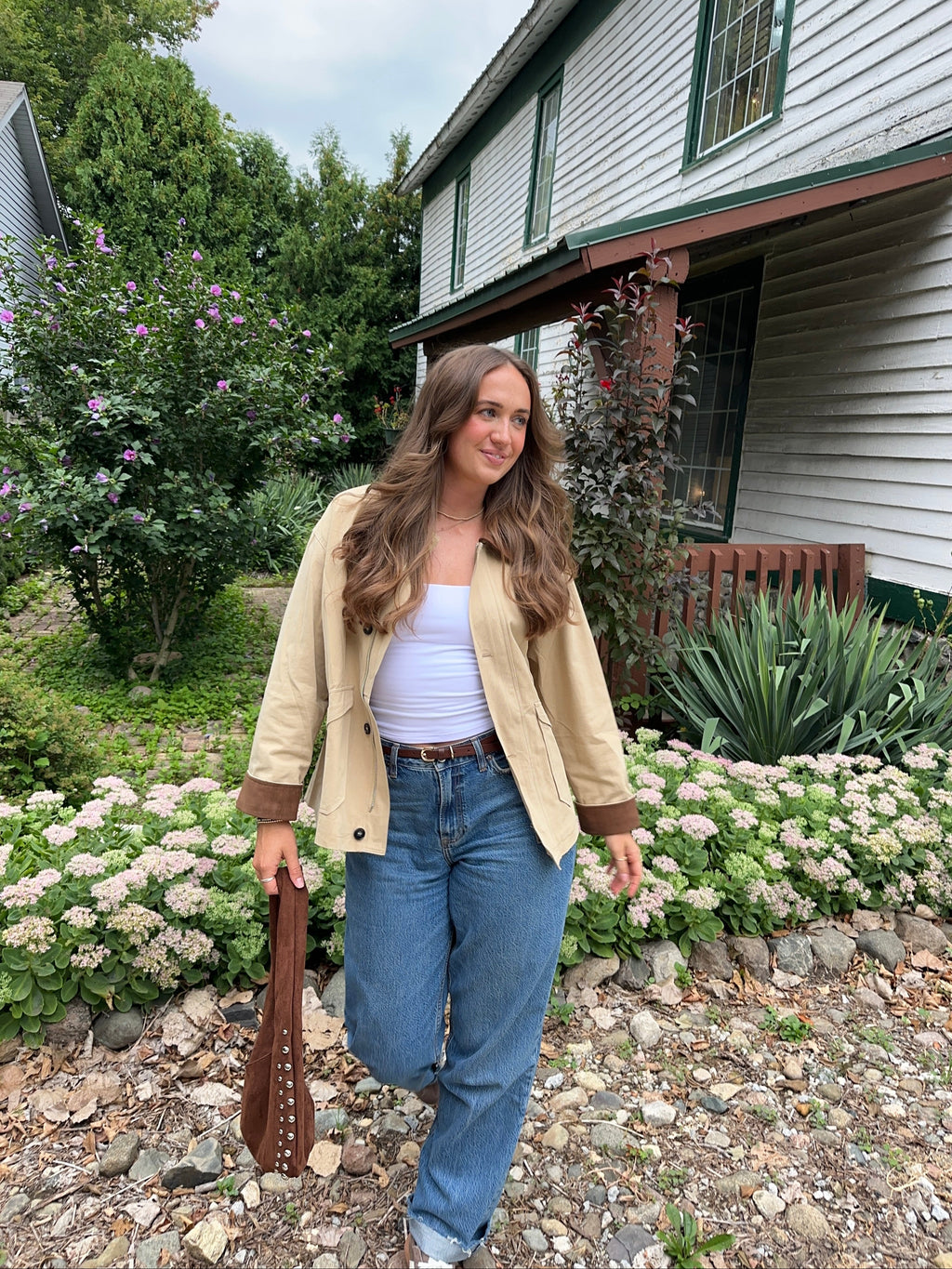 Luxuii Lightweight Button Down Cotton Cargo Barn Jacket