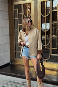 Luxuii Lightweight Button Down Cotton Cargo Barn Jacket
