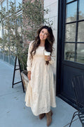 Luxuii Square Neck Hollow Out Eyelet Smocked A Line Boho Dress