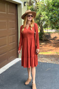 Luxuii V Neck Casual Loose Ruffle Flowy A Line Tiered Dress