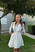 Luxuii Lightweight V Neck High Waist A Line Casual Party Dress
