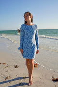 Luxuii Floral Mesh Crewneck Bodycon Cocktail Party Club Short Dress