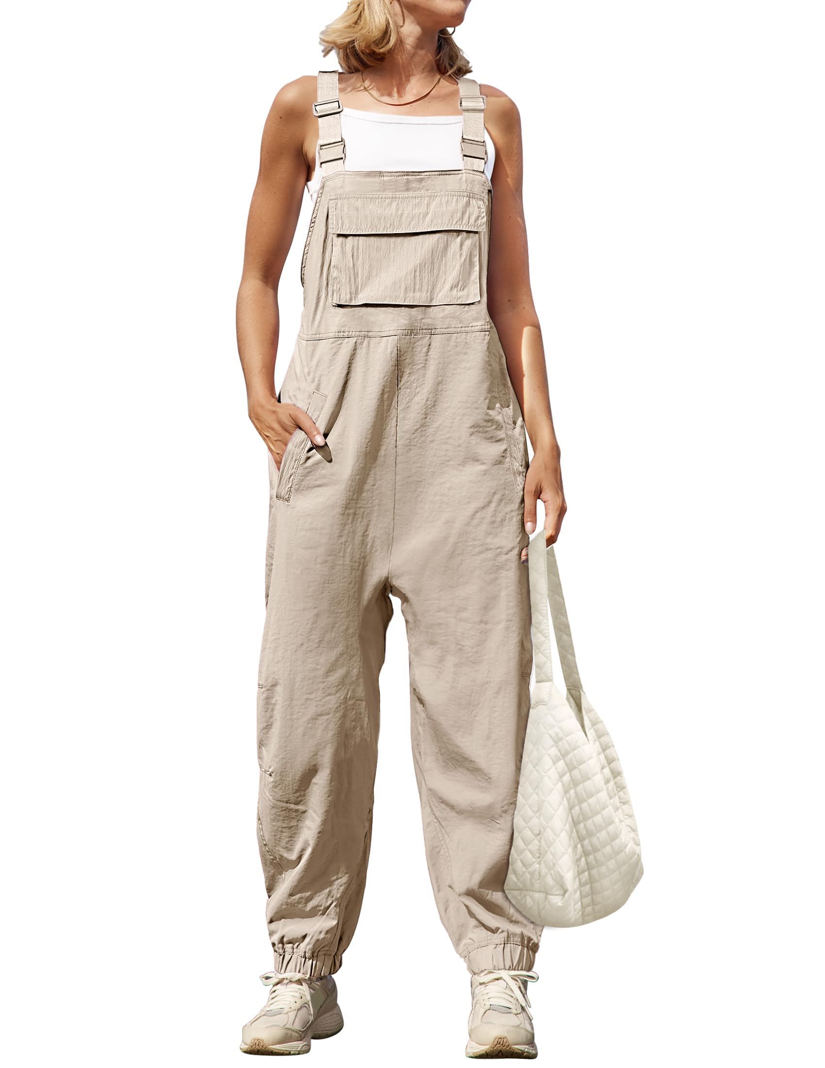 Luxuii Button Closure Straps Sleeveless Backless Loose Jumpsuit