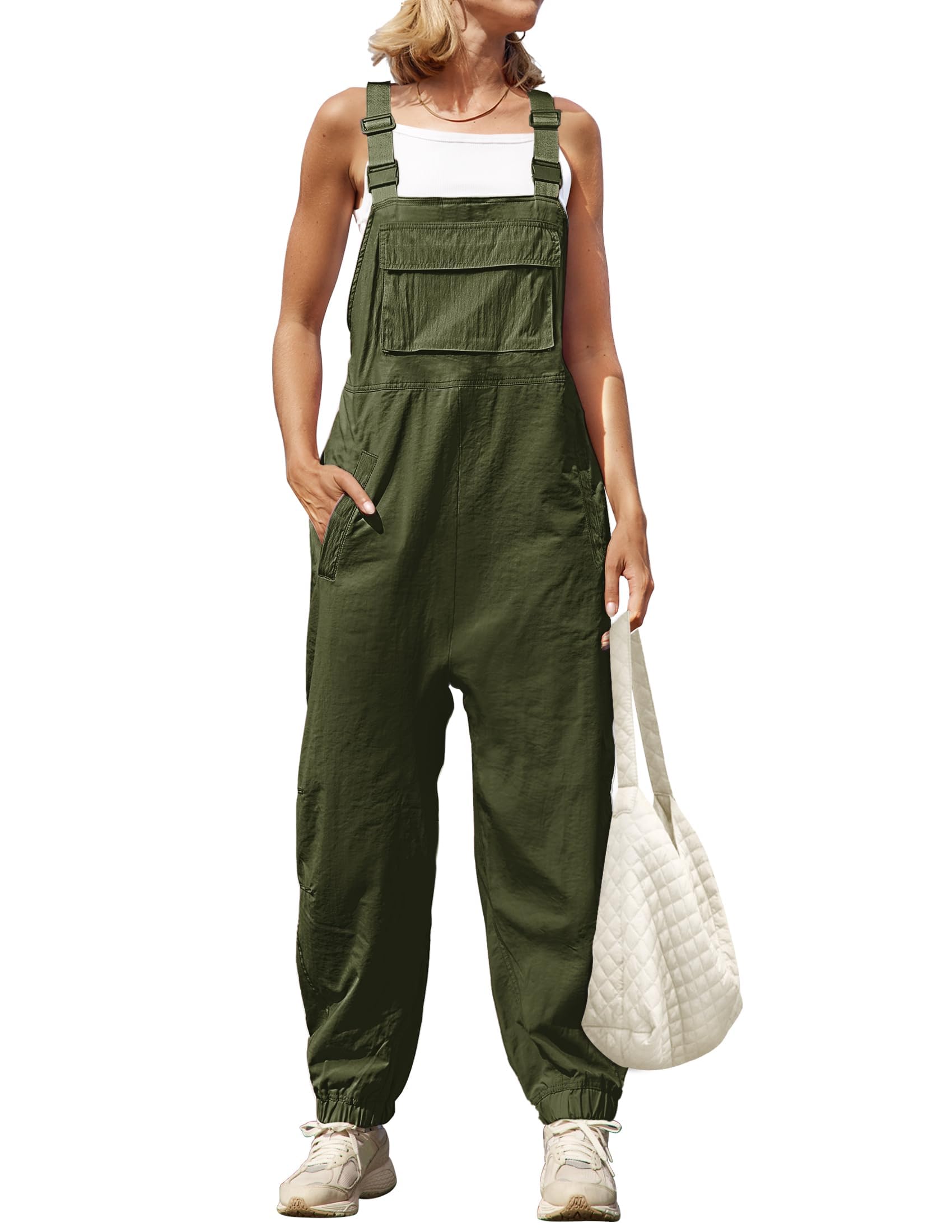 Luxuii Button Closure Straps Sleeveless Backless Loose Jumpsuit