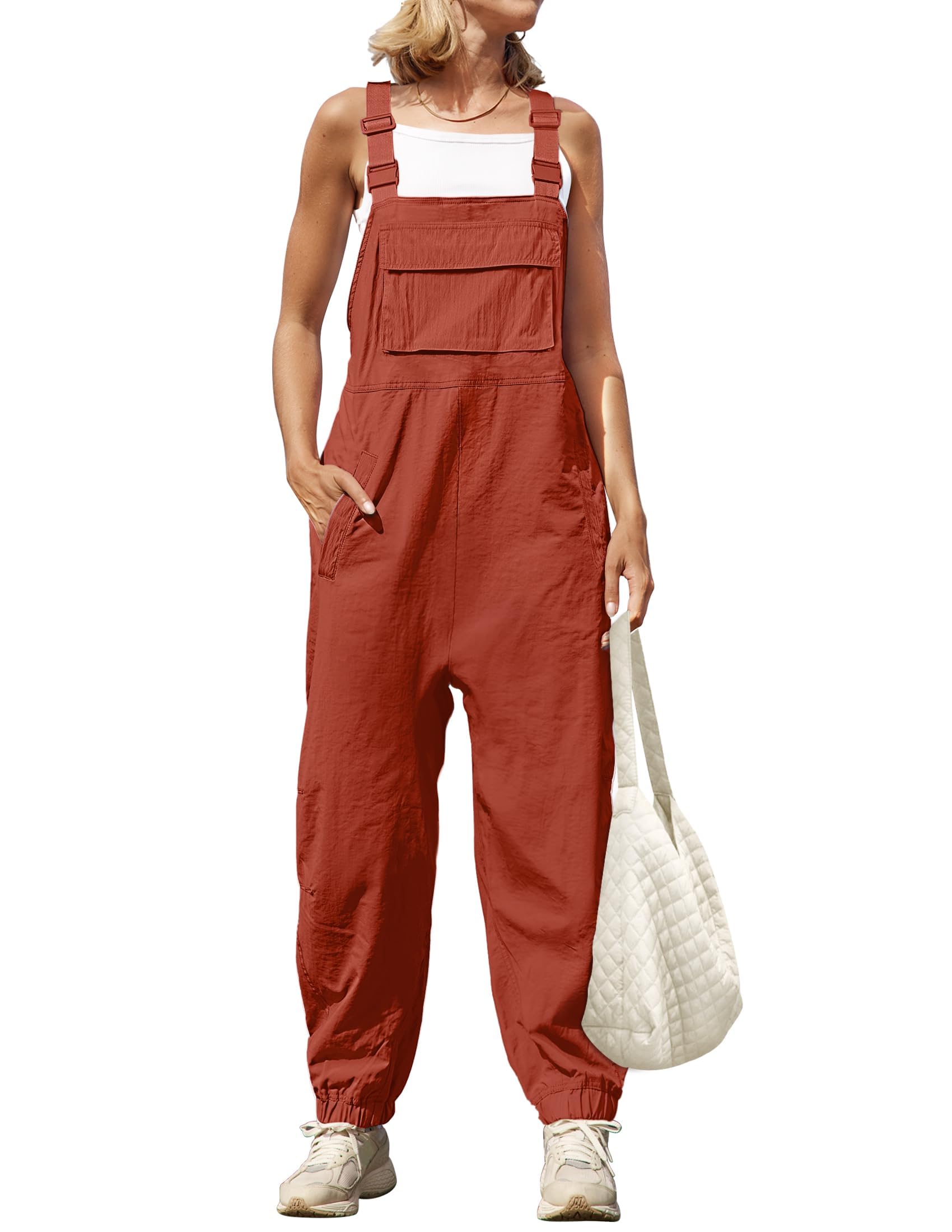 Luxuii Button Closure Straps Sleeveless Backless Loose Jumpsuit