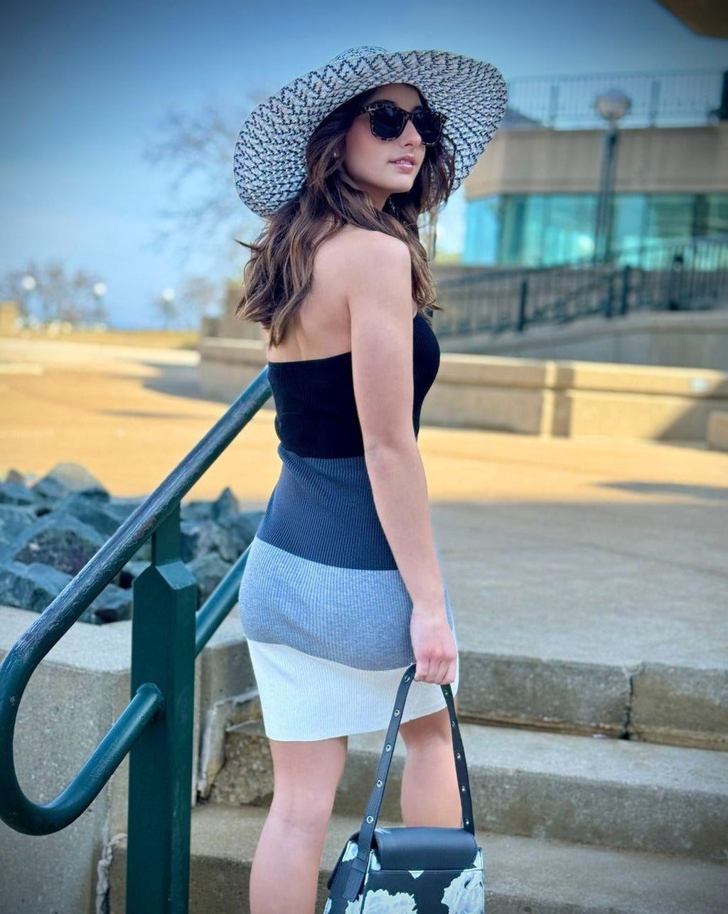 Luxuii Color Block Y2k Strapless Bodycon Backless Mini Dress