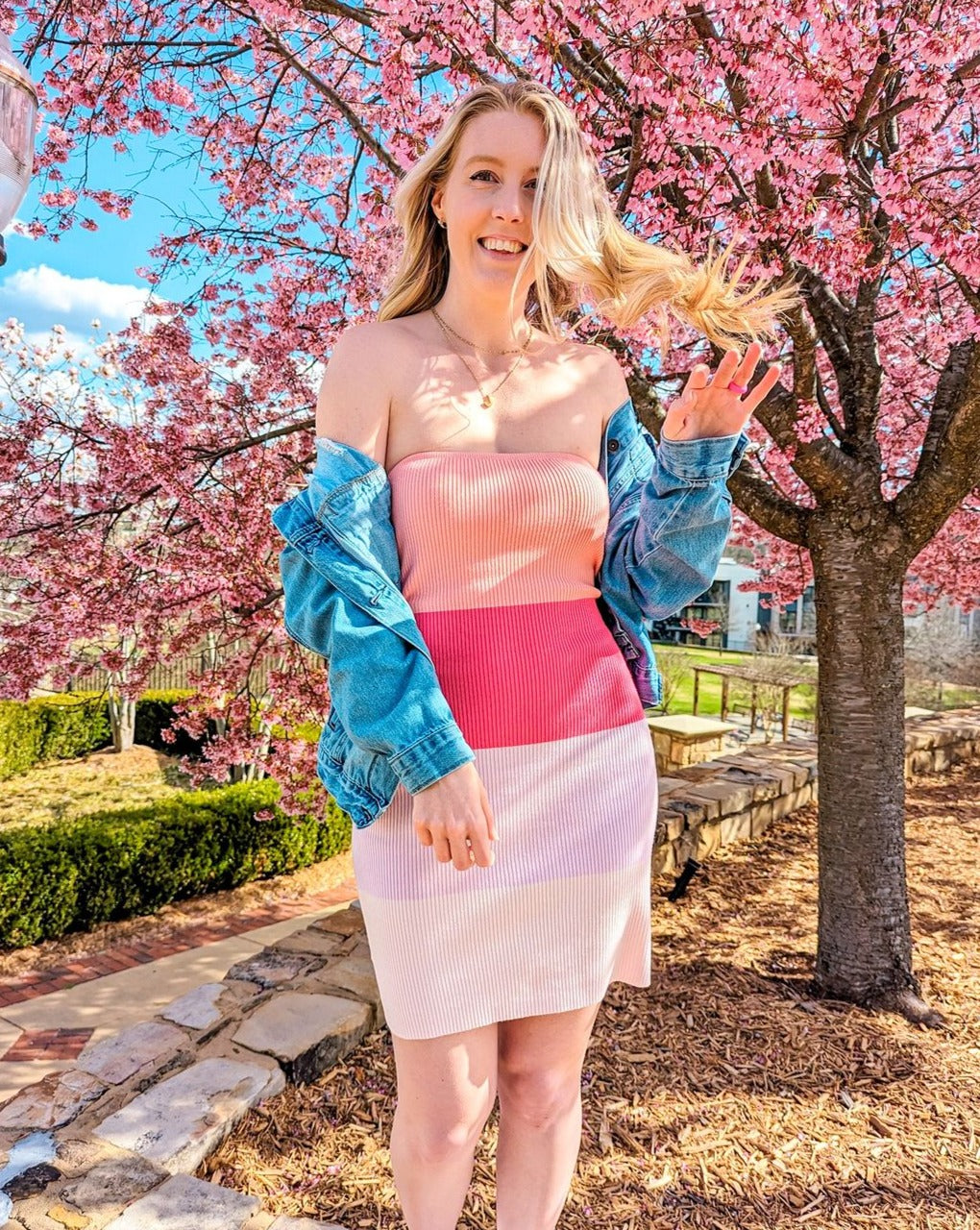 Luxuii Color Block Y2k Strapless Bodycon Backless Mini Dress