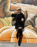 Luxuii Long Sleeve Crew Neck Pullover Button Sweater Top