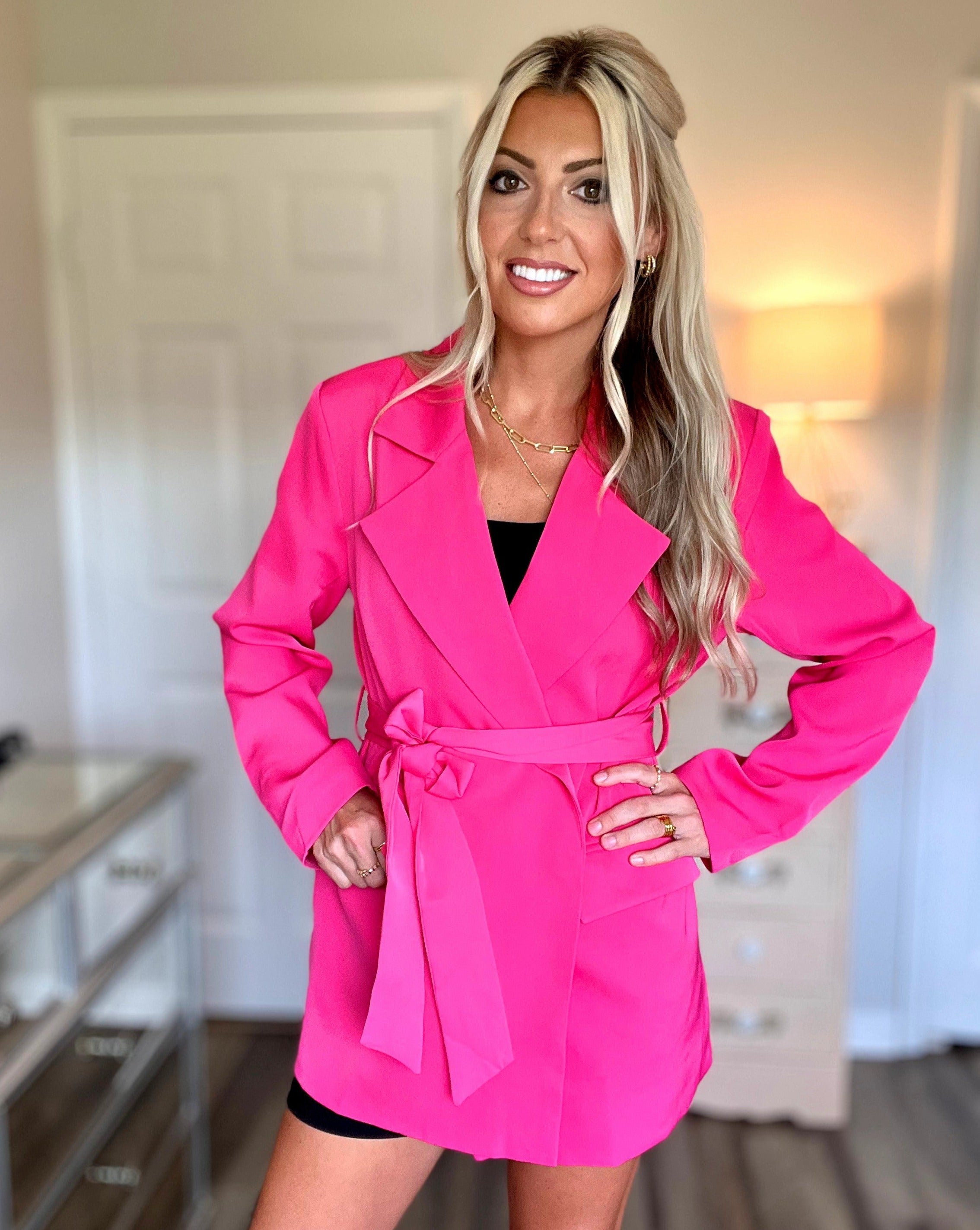 Luxuii Long Sleeve Lapel Open Front Jacket Blazer