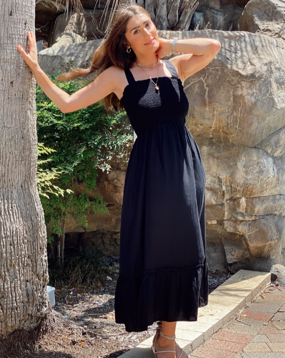 Luxuii Spaghetti Strap Ruffle Maxi Dress