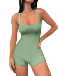 Luxuii Sexy Sleeveless Bodycon Workout Short Romper
