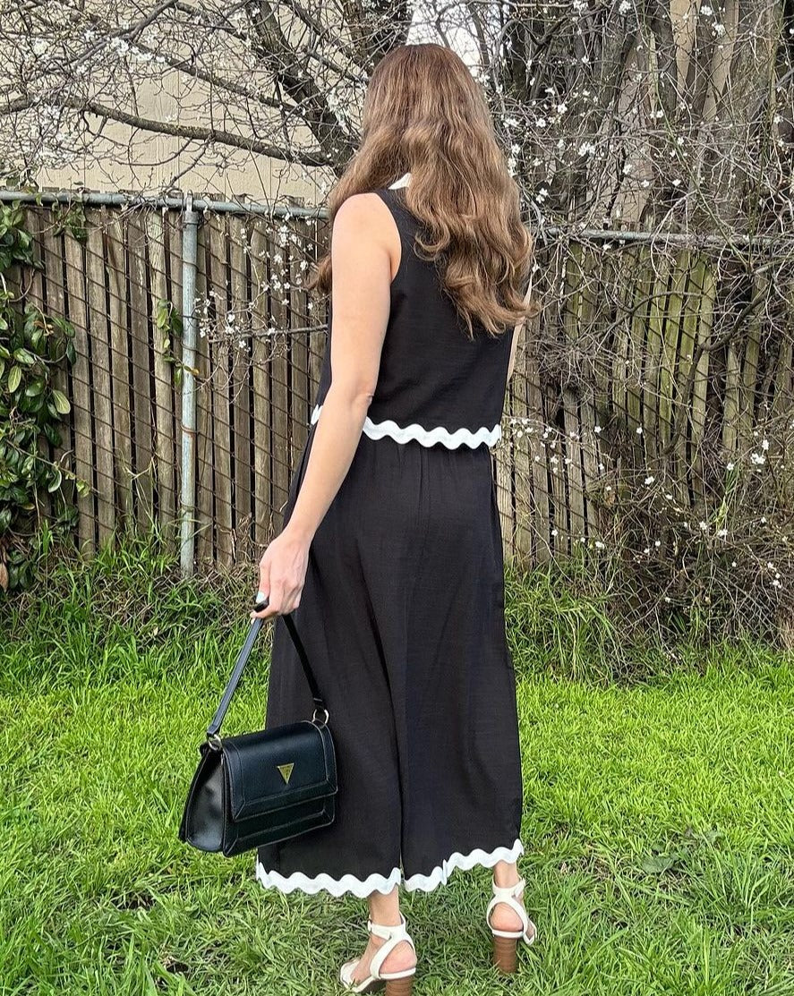 Luxuii Sleeveless Tank Top Flowy Maxi Skirt Set