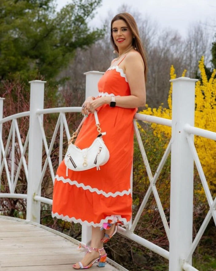 Luxuii Spaghetti Straps Sleeveless Backless Smocked Lace Midi Dress