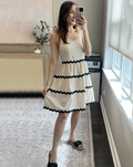 Luxuii Spaghetti Straps Smocked Backless Flowy Mini Dress