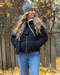Luxuii Zipper Quilted Baggy Cropped Puffer Jacket Coat