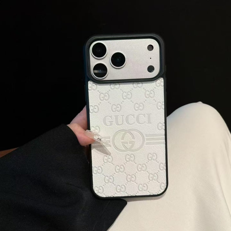 Inspired Monogram Phone Case – Premium Leather Texture Slim Fit Bumper Case