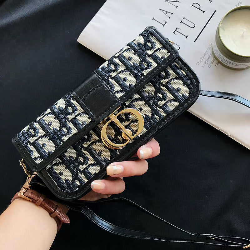 Vintage Monogram Crossbody with Gold Buckle