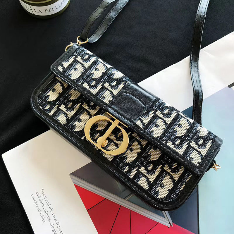 Vintage Monogram Crossbody with Gold Buckle