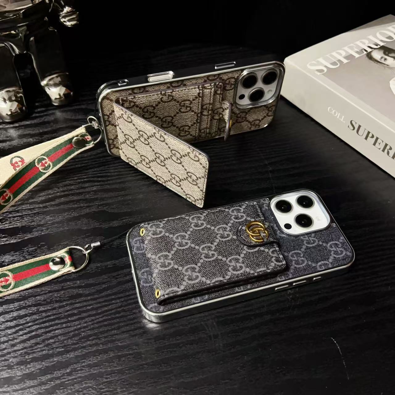 Monogram iPhone Case with Cardholder & Hand Strap