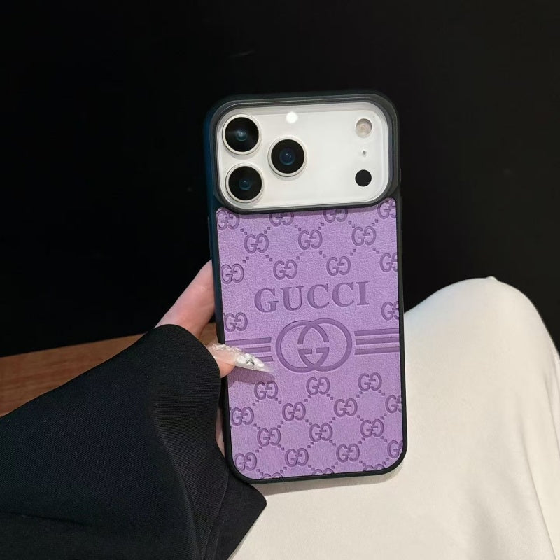 Inspired Monogram Phone Case – Premium Leather Texture Slim Fit Bumper Case