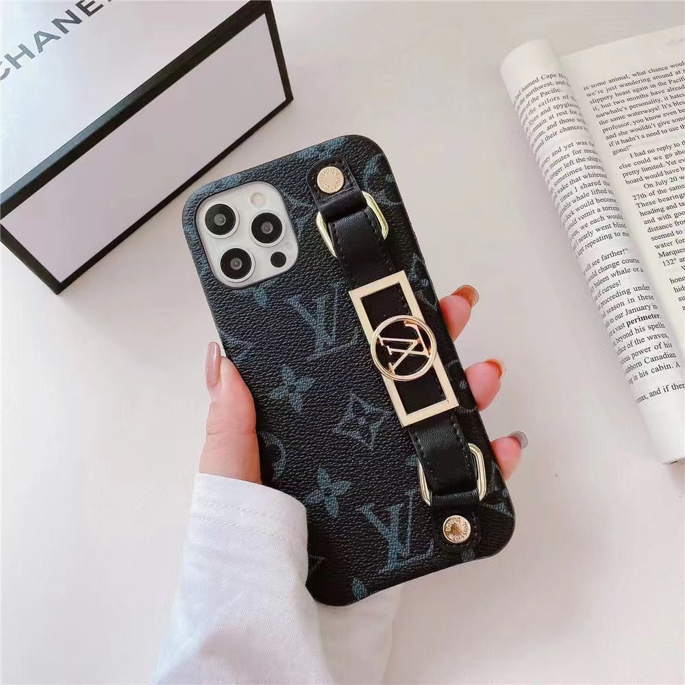 LUXURY LEATHER WRIST BAND IPHONE CASE