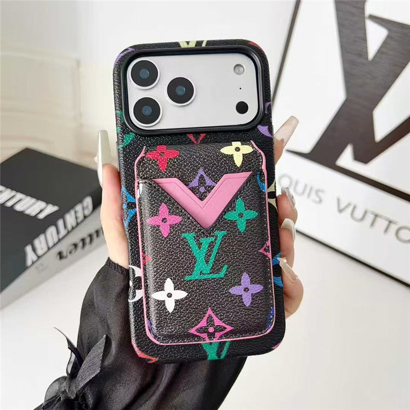 Leather Card Holder Phone Case For iPhone 13-17