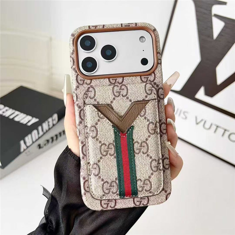 Leather Card Holder Phone Case For iPhone 13-17