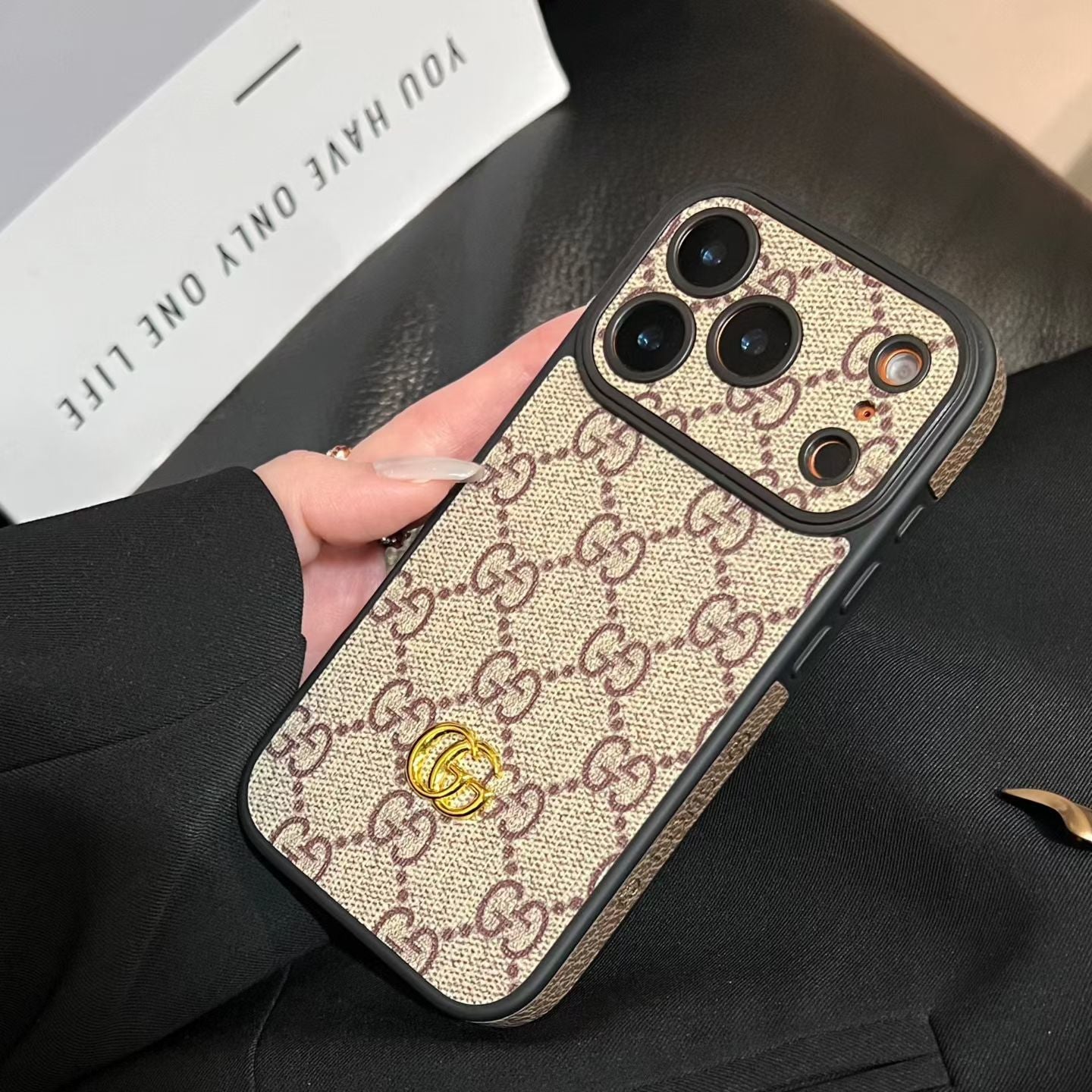 Luxury iPhone Case with Interchangeable Camera Lens Frames