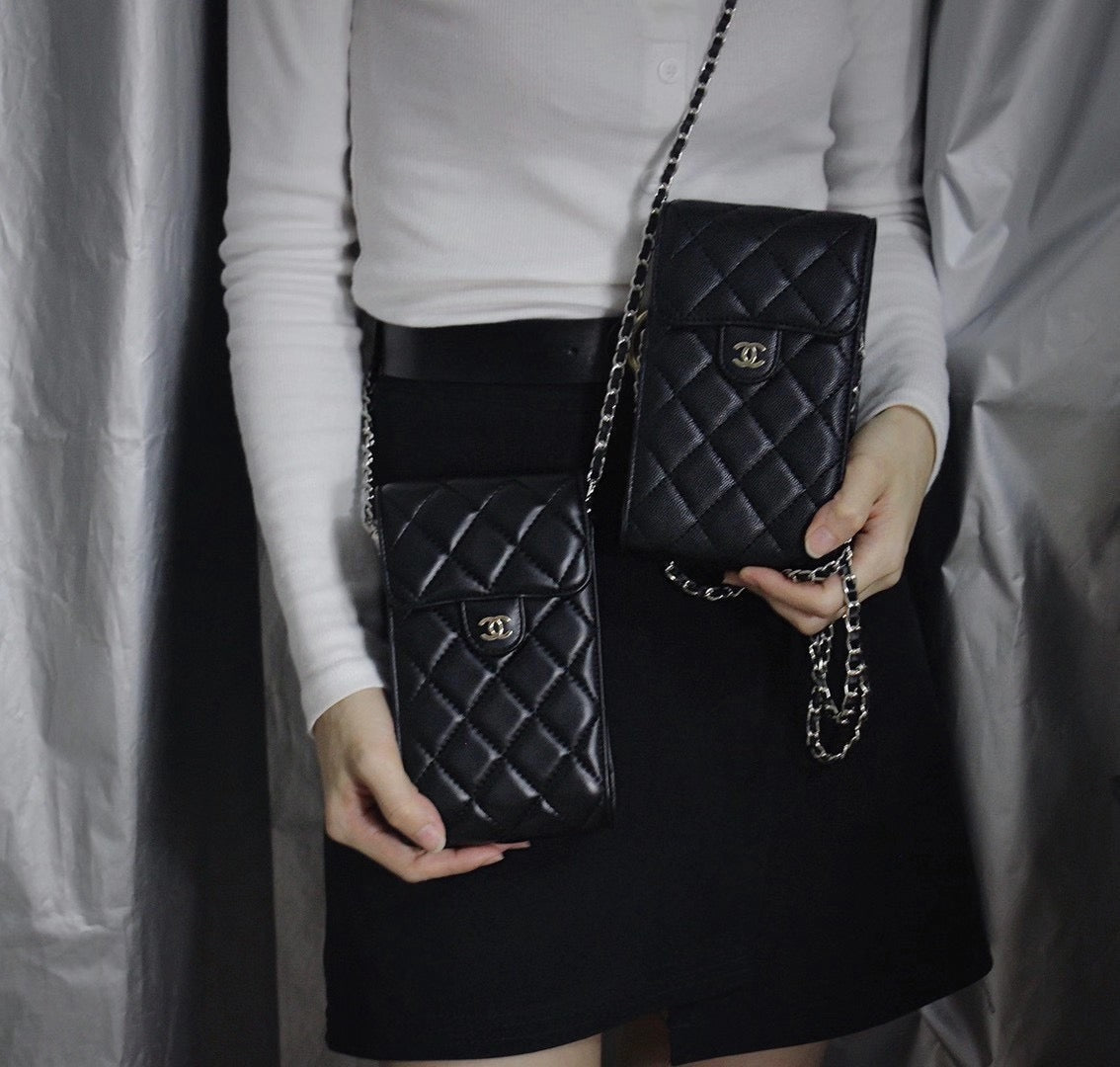 Luxury Quilted Crossbody Card Holder Phone Bag