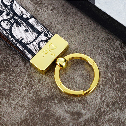 Elegant Inspired Keychain Strap with Gold Accent