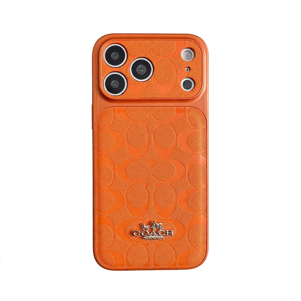 Luxury Monogram Protective iPhone Case – Designer Leather Finish