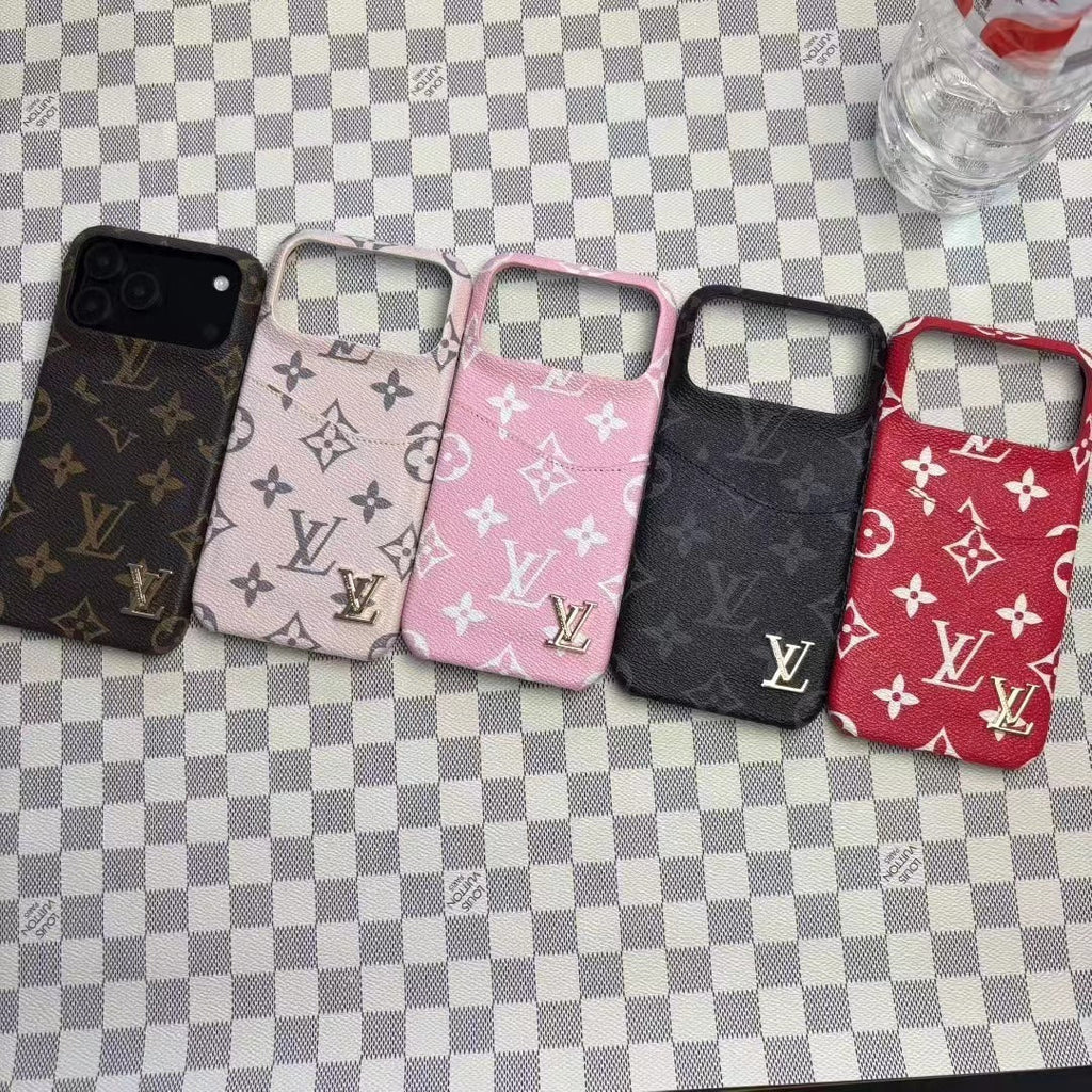 Leather Case with Card Holder For iPhone 12-17 Series