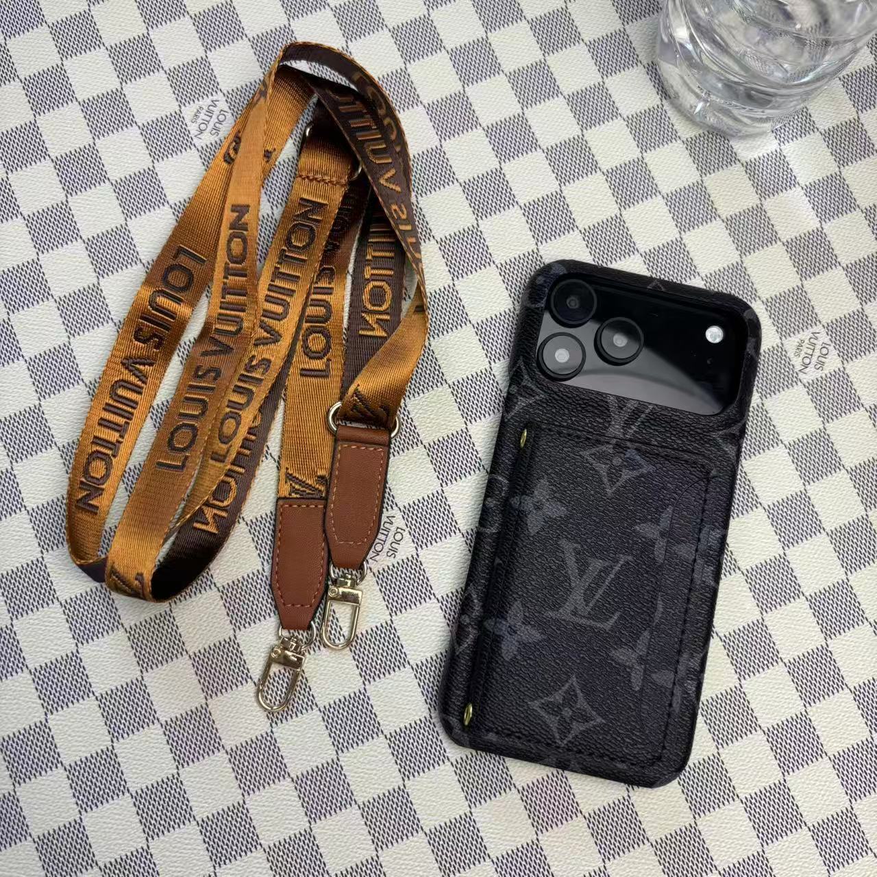 Monogram Leather Phone Case For iPhone 13-17 Series