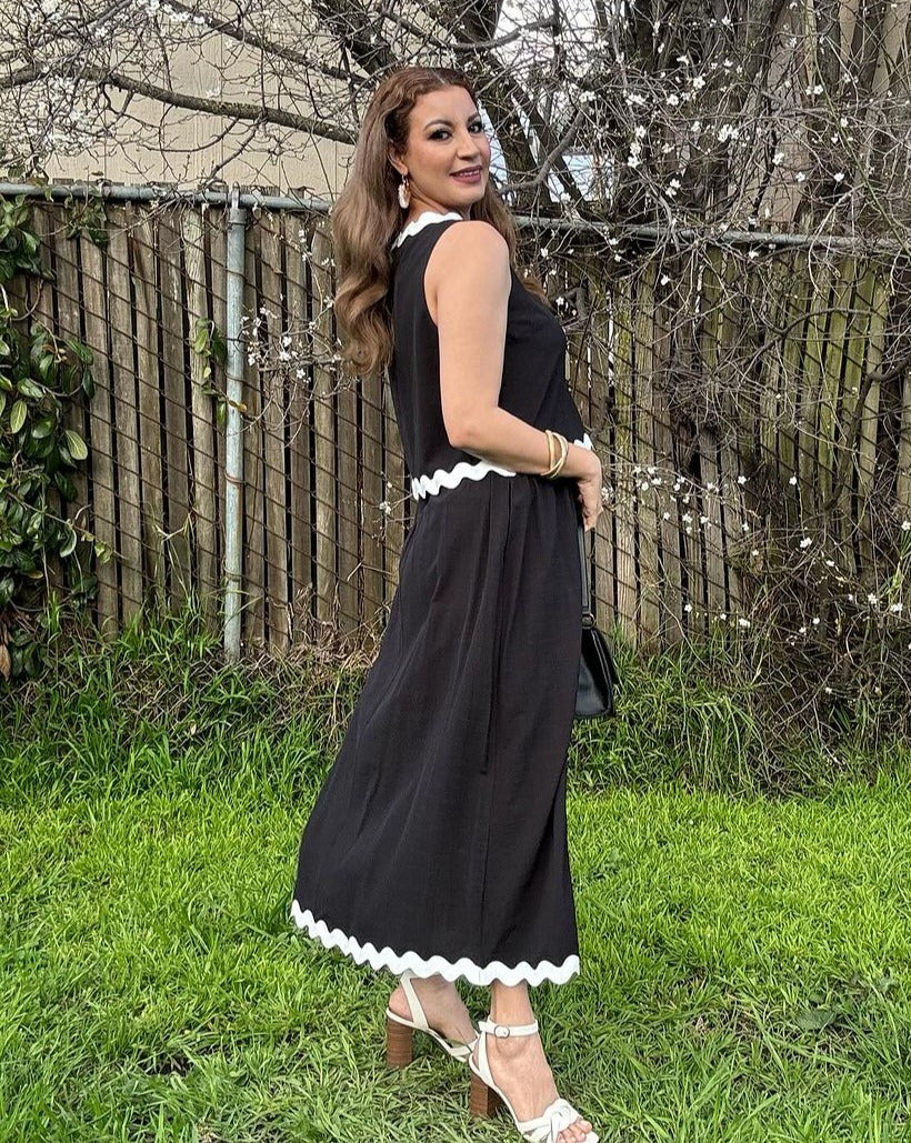 Luxuii Sleeveless Tank Top Flowy Maxi Skirt Set