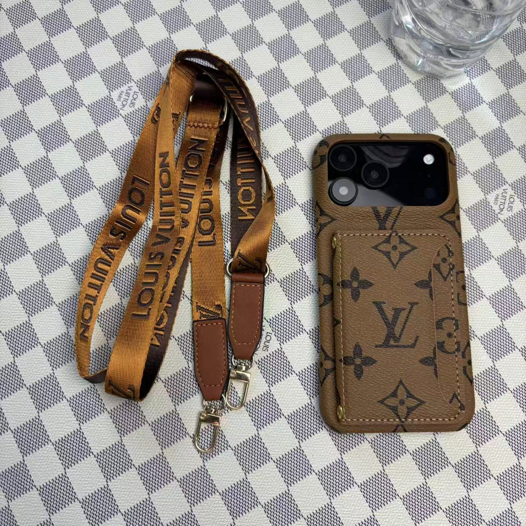 Monogram Leather Phone Case For iPhone 13-17 Series