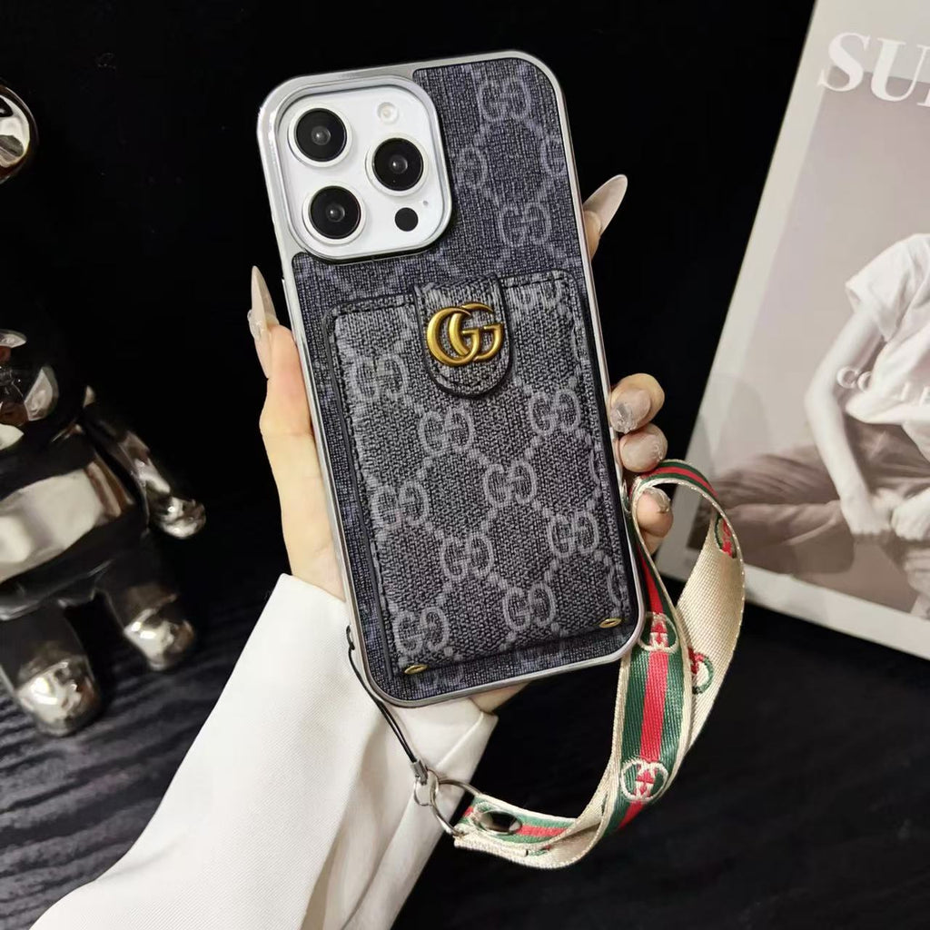 Monogram iPhone Case with Cardholder & Hand Strap