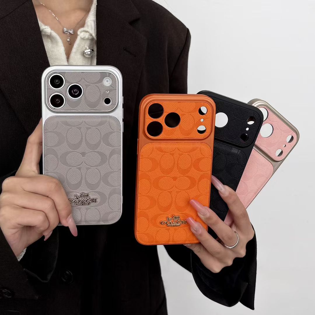 Luxury Monogram Protective iPhone Case – Designer Leather Finish