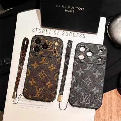 Phone Monogram Case with Strap For iPhone 17 /16 /15 /14