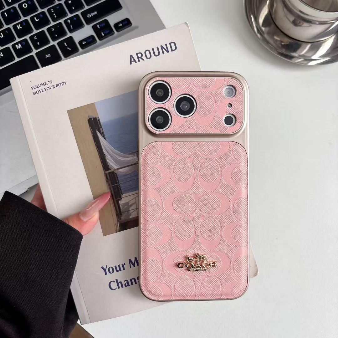Luxury Monogram Protective iPhone Case – Designer Leather Finish