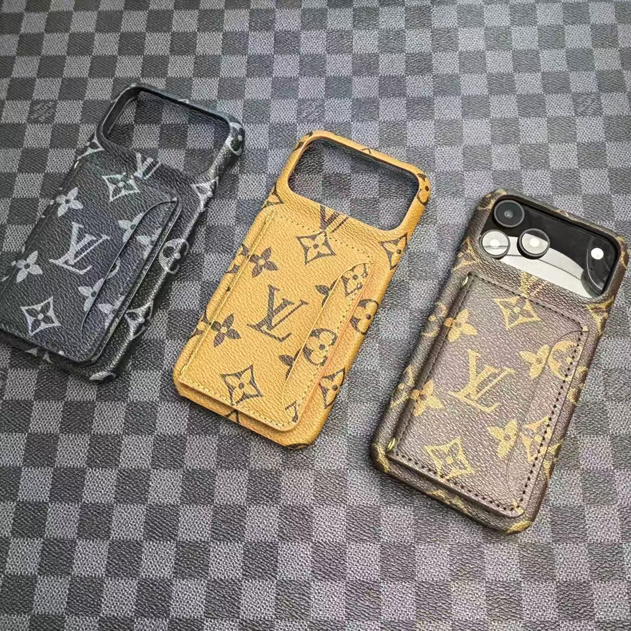 Monogram Leather Phone Case For iPhone 13-17 Series